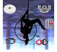 WQZzjm Complete Aerial Hoop Kit, Single Point Aerial Dancing Lyra Hoop with Rigging Hardware, Professional Aerial Yoga Ring for Aerialists/Beginners (Size : 90 cm (35")) (100 cm (39"))