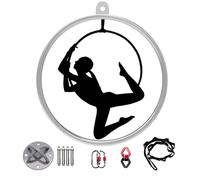 WQZzjm Home Gym Aerial Hoop Ceiling Mount, Stainless Steel Lyra Hoop Set with Accessories, Adult Kids Yoga Ring for Gym Fitness, 31"/33"/35"/37"/39"(Diameter-90cm(35 1/2")) (Diameter85cm(33 1/2"))