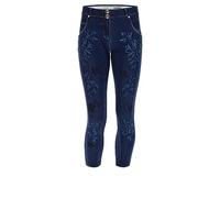 WR.UP FREDDY - Jeans Vita Regular 7/8 Con Decoro Floreale, Donna, Denim Scuro, Medium