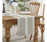 Wracra Runner da tavola in Lino e Cotone con Ricamo, Runner da Tavolo caffè da Esterno per Interni in Stile casalingo 90cm per Decorazioni di Cucina per Sala da Pranzo di Partito