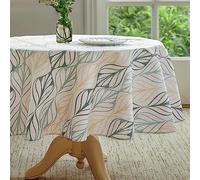 Wracra Tovaglia rotonda in cotone e lino, stile vintage, 120 cm, per interni ed esterni, adatta per feste, picnic, sala da pranzo, giardino (rotonda, 120 cm)