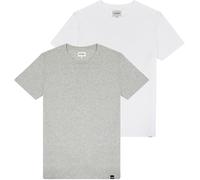 Wrangler 2 Pack Tee T-Shirt, Mid Grey Mel 4, L Uomo