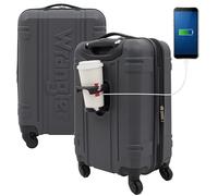 Wrangler Astral Hardside Luggage, Dark Shadow, 20-Inch Carry-On