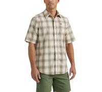 Wrangler Authentics Authentics - Camicia da Uomo a Maniche Lunghe Waffle Henley, Kaki Chiaro, XXL Plus