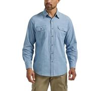 Wrangler Authentics Long Sleeve Classic Woven Shirt Camicia Button-Down, in Chambray Chiaro, S Uomo