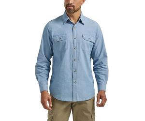 Wrangler Authentics Camicia Classica A Maniche Lunghe in Tessuto Camicia Button-Down Uomo (Pacco da 1)