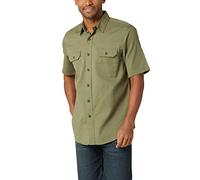 Wrangler Authentics - Camicia Classica da Uomo a Maniche Corte, Olivina., L