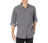 Wrangler Authentics - Camicia Classica da Uomo a Maniche Lunghe, Grigio, 3XL