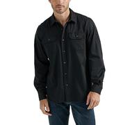 Wrangler Authentics Camicia Classica da Uomo a Maniche Lunghe, Nero, XL