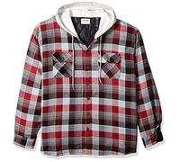 Wrangler Authentics Camicia da Uomo a Maniche Lunghe, Trapuntata, Foderata in Flanella, con Cappuccio, M