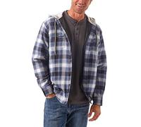 Wrangler Authentics Camicia da Uomo a Maniche Lunghe, Trapuntata, Foderata in Flanella, con Cappuccio, X-Large