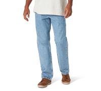 Wrangler Authentics Mens Big & Tall Classic Relaxed Fit Jean Jeans, Stone Bleach, 46W x 30L Uomo