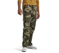 Wrangler Authentics Fleece Lined Cargo Pant Pantaloni Casual, Camouflage Verde Marrone, 32W x 30L Uomo