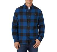 Wrangler Authentics Camicia in Pile Pesante a Maniche Lunghe, Blu Buffalo, S Uomo