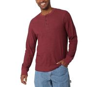 Wrangler Authentics Langarm Waffel Henley Maglietta a Maniche Lunghe Senza Collo, Cabernet, L Uomo