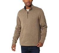 Wrangler Authentics Long Sleeve Fleece Quarter-Zip Camicia, Rovere pietrificato, Medium Uomo