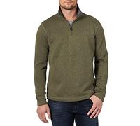 Wrangler Authentics Long Sleeve Fleece Quarter-Zip Camicia, Verde Oliva, S Uomo