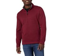 Wrangler Authentics Long Sleeve Fleece Quarter-Zip Camicia, Zinfandel Heather, M Uomo