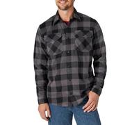Wrangler Authentics Long Sleeve Heavyweight Fleece Shirt Maglietta con Bottoni, Plaid Grigio Buffalo, S Uomo