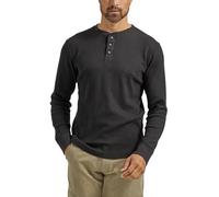 Wrangler Authentics Waffle Henley Maglietta a Maniche Lunghe Senza Collo, Caviale, 3XL Uomo