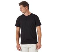 Wrangler Authentics Maglietta Henley a Maniche Corte da Uomo, Onice Nera., 3XL