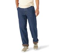 Wrangler Authentics Men's Authentics Fleece Lined Carpenter Pant, Dark Indigo, 34x32
