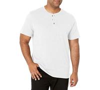 Wrangler Authentics Men's Big & Tall Short Sleeve Henley Tee Bright White, M