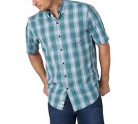Wrangler Authentics Men's Big & Tall Short Sleeve Plaid Shirt, Brittany Blue, 3X-Large