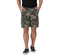 Wrangler Authentics Men's Classic Relaxed Fit Stretch Cargo Short, Green Camo, 38