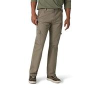 Wrangler Authentics Men's Classic Twill Relaxed Fit Cargo Pant, Military Khaki Ripstop, 34 x 30