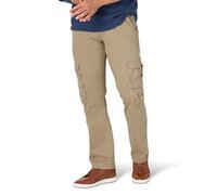Wrangler Authentics Men's Premium Twill Cargo Pant, British Khaki, 36x34