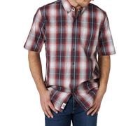 Wrangler Authentics Men's Short Sleeve Plaid Shirt, Rosewood, Small