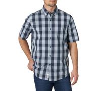 Wrangler Authentics Men's Short Sleeve Woven Shirts, Blue Nights Plaid, XX-Large