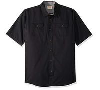 Wrangler Authentics Men's Size Big & Tall Short-Sleeve Classic Woven Shirt, Caviar, XLT