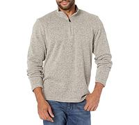 Wrangler Authentics Men's Sweater Fleece Quarter-Zip, Light Heather Gray, L