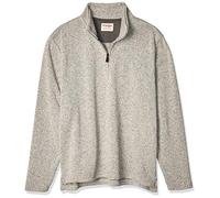 Wrangler Authentics Men's Sweater Fleece Quarter-Zip, Light Heather Gray, M