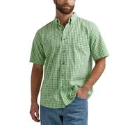 Wrangler Authentics Short Sleeve Classic Plaid Shirt Maglietta, Forest Shade, M Uomo