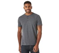 Wrangler Authentics Short Sleeve Henley Tee Maglietta a Maniche Lunghe Senza Collo, India Ink Heather, S Uomo