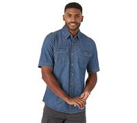 Wrangler Authentics Weather Anything-Maglietta a Maniche Corte Camicia Button-Down, Biancheria Media, M Uomo