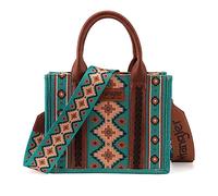 Wrangler Aztec Tote Bag per le donne Boho borse a spalla e borse, Angel Diamond Teal Blue (tracolla per chitarra)