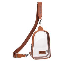 Wrangler Borsa a tracolla da donna a tracolla con tracolla staccabile, D-Transparency Marrone, Moda