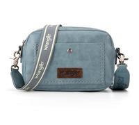 Wrangler Borsa a tracolla da donna alla moda per fotocamera con tracolla larga, Jeans a doppio strato, Small