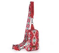 Wrangler, Borsa Aztec a tracolla Southwest, Borgogna, Taglia unica