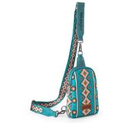 Wrangler, Borsa Aztec a tracolla Southwest, Turchese scuro, Taglia unica