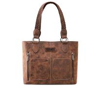 Wrangler Borsa tote da donna in stile occidentale con tasche multiple e borsa a tracolla, Chicco di caffè intrecciato, Taglia unica