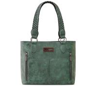 Wrangler Borsa tote da donna in stile occidentale con tasche multiple e borsa a tracolla, Intrecciato-verde oliva, Taglia unica