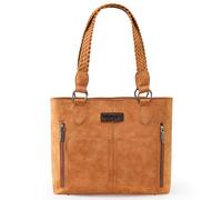 Wrangler Borsa tote da donna in stile occidentale con tasche multiple e borsa a tracolla, Intrecciato, marrone chiaro indiano, Taglia unica