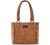 Wrangler Borsa tote da donna in stile occidentale con tasche multiple e borsa a tracolla, Intrecciato-Marocco Marrone, Taglia unica