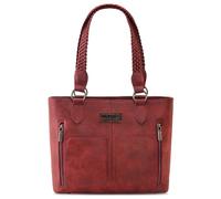 Wrangler Borsa tote da donna in stile occidentale con tasche multiple e borsa a tracolla, Intrecciato-arrugginito Rosso, Taglia unica