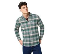 Wrangler Brushed 1 Pkt Shirt Maglietta, Verde Betulla, M Uomo